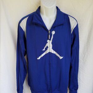Small Nike Air Jordan Jumpman Logo Blue and White Dri-Fit Jacket